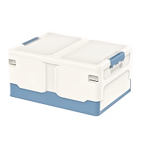 Ящик пластиковый складной белый, дно синее, 480х360х240 мм в Северодвинске
