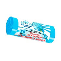 Мешки для мусора 30 л, голубые, в рулоне 30 шт. + 3 пакета в подарок, ПНД, 5 мкм, 560х480 мм, Королевство Чистоты, МК3964 (ПЭКЧ-30-30г) в Северодвинске