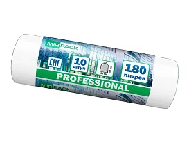 Мешки для мусора 180 л, прозрачные, в рулоне 10 шт., ПВД, 30 мкм, 1100х930 мм, PROFESSIONAL, 180104408 в Северодвинске