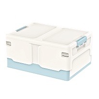 Ящик пластиковый складной белый, дно голубое, 480х360х240 мм в Северодвинске