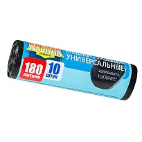 Мешки для мусора 180 л, с ушками, черные, в рулоне 10 шт., ПНД, 20 мкм, 1150х800 мм, Крепак, 4607075710498 в Северодвинске Мешки для мусора 180 л, с ушками, черные, в рулоне 10 шт., ПНД, 20 мкм, 1150х800 мм, Крепак, 4607075710498 в Северодвинске