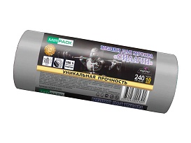 Мешки для мусора 240 л, ароматизированные, серые, в рулоне 10 шт., ПВД 40 мкм, 1500х1100 мм, СИЛАЧИ, sil240111101 в Северодвинске