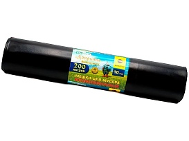 Мешки для мусора 200 л, ароматизированные, черные, в рулоне 10 шт., ПВД, 100 мкм, 1200х800 мм, Добрыня, Dob20010black в Северодвинске
