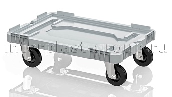 Тележка пластиковая сплошная без тормозов усиленная серая в Северодвинске Тележка пластиковая сплошная без тормозов усиленная серая в Северодвинске