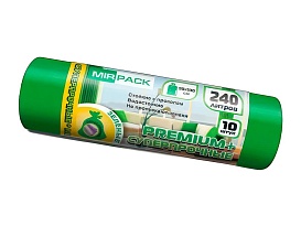 Мешки для мусора 240 л, ароматизированные, зеленые, в рулоне 10 шт., ПВД 45 мкм, 1300х930 мм, PREMIUM+, 240108301 в Северодвинске Мешки для мусора 240 л, ароматизированные, зеленые, в рулоне 10 шт., ПВД 45 мкм, 1300х930 мм, PREMIUM+, 240108301 в Северодвинске