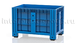 Контейнер iBox сплошной на ножках голубой