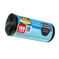 Мешки для мусора 180 л, с ушками, черные, в рулоне 30 шт., ПНД, 20 мкм, 1150х800 мм, Крепак, 4607075710399 в Северодвинске Мешки для мусора 180 л, с ушками, черные, в рулоне 30 шт., ПНД, 20 мкм, 1150х800 мм, Крепак, 4607075710399 в Северодвинске