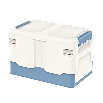 Ящик пластиковый складной белый, дно синее, 370х240х240 мм в Северодвинске