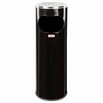 Урна с пепельницей 18 литров, нержавеющая сталь, черная, LAIMA PROFESSIONAL в Северодвинске