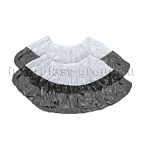 Бахилы бело-черные 1000 шт (500 пар), 48 мкм, двойная подошва, с одной резинкой, Эконом+ в Северодвинске Бахилы бело-черные 1000 шт (500 пар), 48 мкм, двойная подошва, с одной резинкой, Эконом+ в Северодвинске