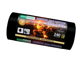 Мешки для мусора 240 л, ароматизированные, черные, в рулоне 10 шт., ПВД 40 мкм, 1500х1100 мм, СИЛАЧИ, sil24011110 в Северодвинске